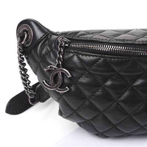 fur chanel fanny pack|Chanel lambskin fanny bag.